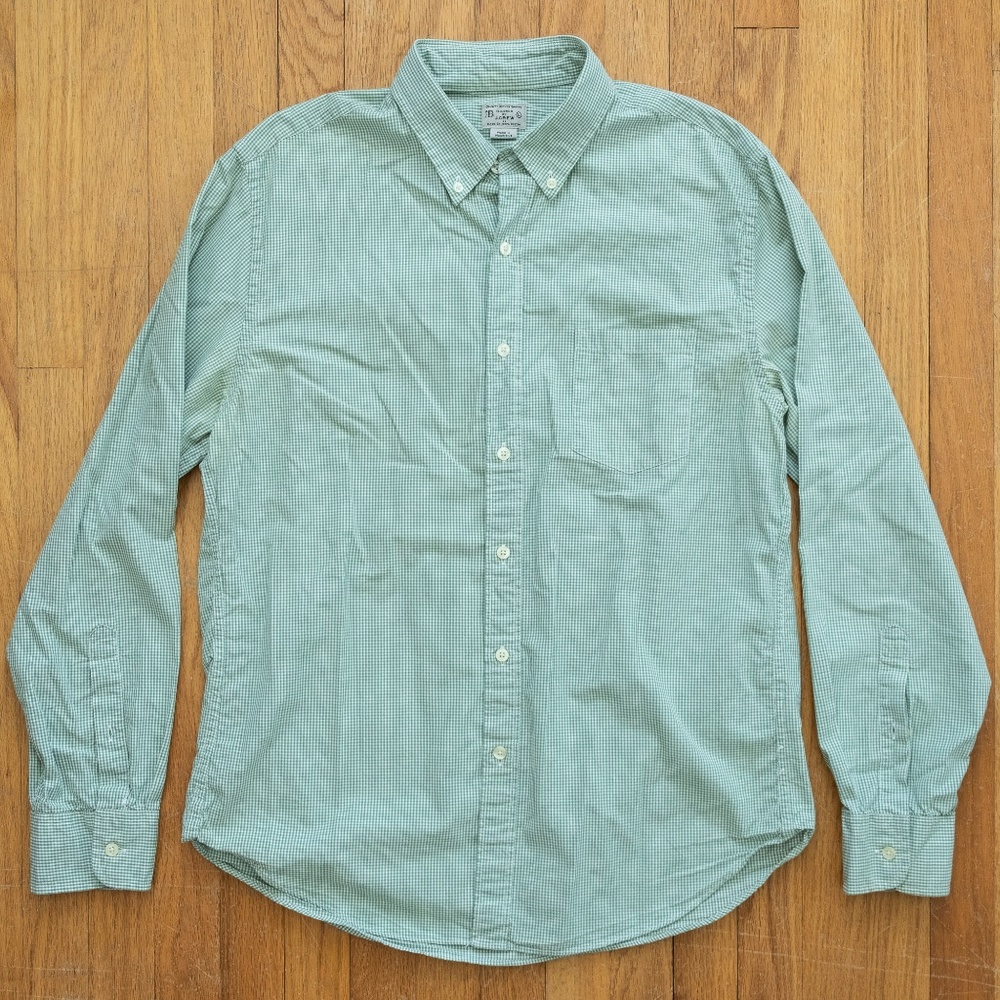 J Crew Checked Long Sleeve Button Front Shirt L